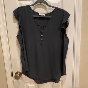 Loft Outlet Charcoal Gray Blouse XL